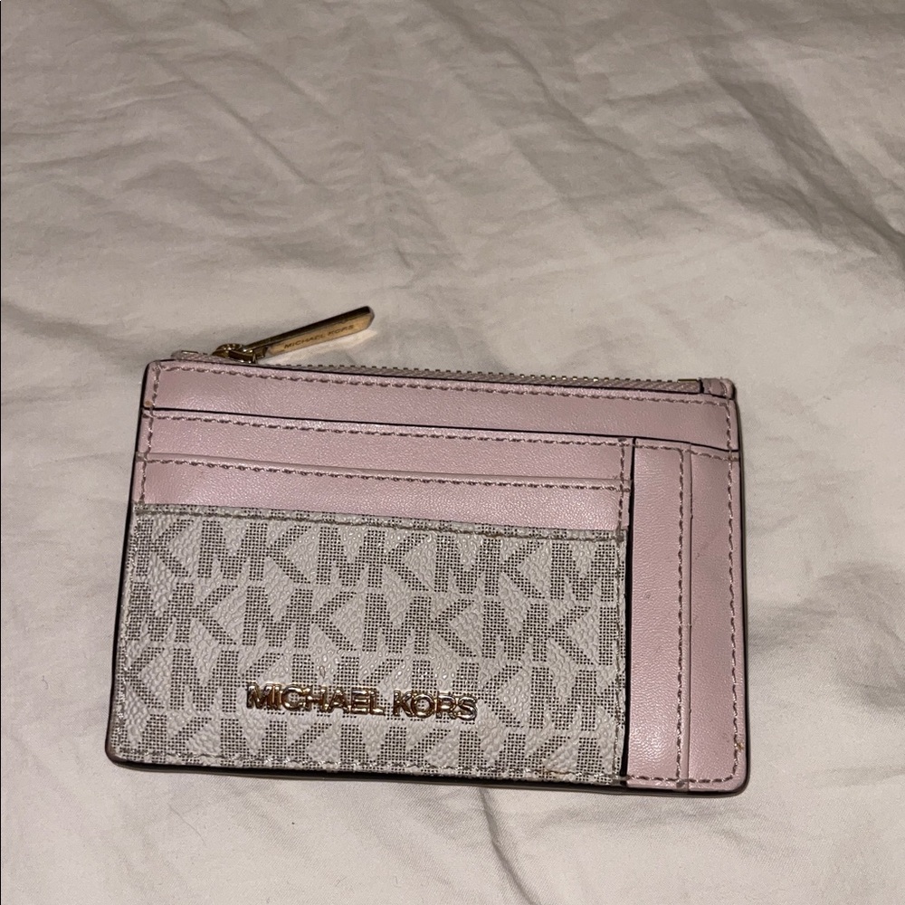 Michael Kors Blush and Beige Card Wallet